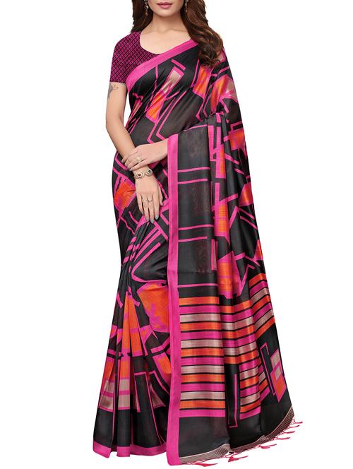 geometric printed saree with blouse - 15954300 - Very Small Image - 1