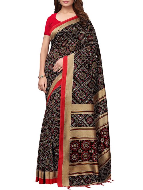 floral printed saree with blouse - 15954309 - Very Small Image - 1