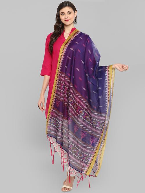 printed dupatta with fringes - 15954467 - Very Small Image - 1
