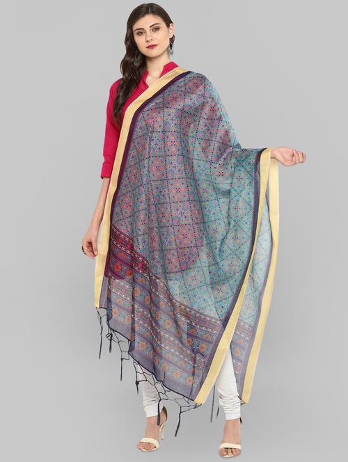 printed dupatta with fringes - 15954478 - Very Small Image - 1