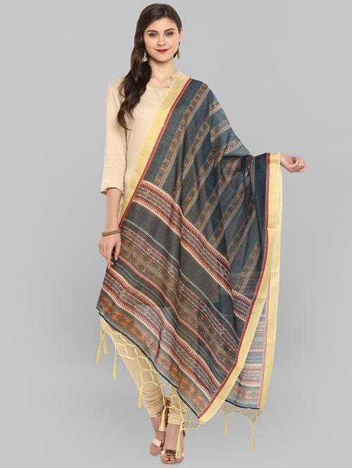 printed dupatta with fringes - 15954479 - Very Small Image - 1