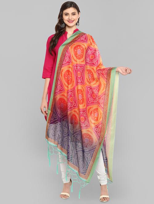 printed dupatta with fringes - 15954487 - Very Small Image - 1
