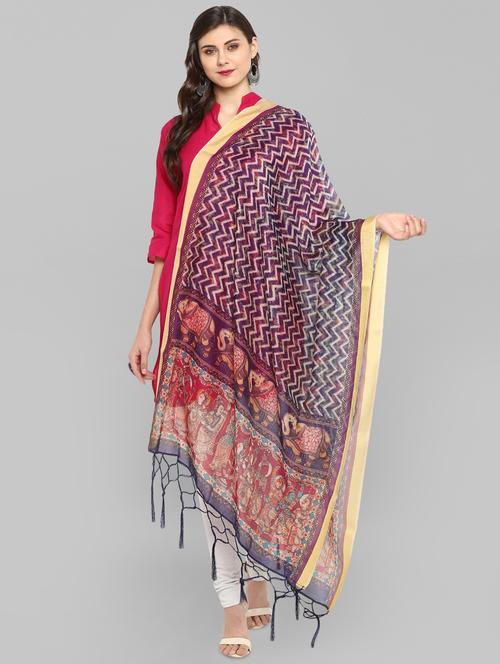 printed dupatta with fringes - 15954490 - Very Small Image - 1