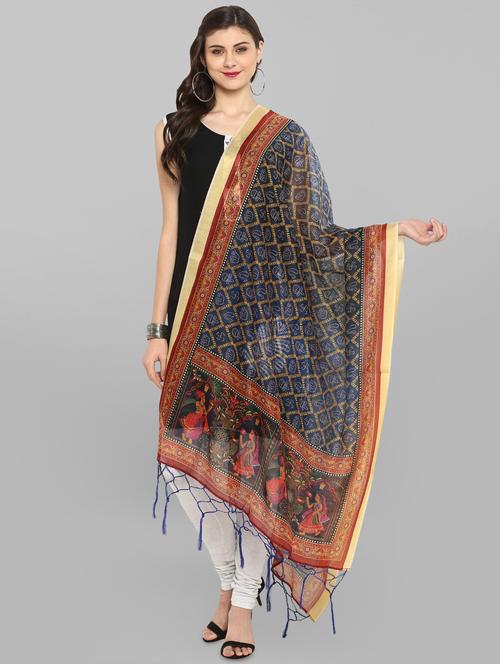 printed dupatta with fringes - 15954500 - Very Small Image - 1