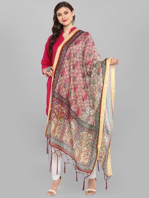 printed dupatta with fringes - 15954516 - Very Small Image - 1