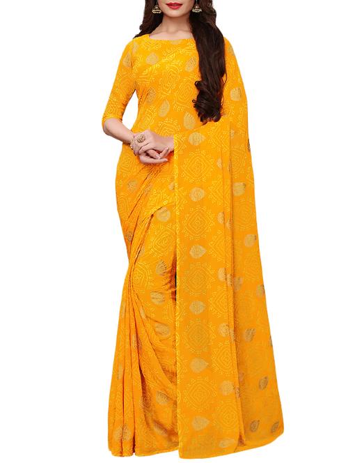 tie n dye printed saree with blouse - 15954577 - Very Small Image - 1