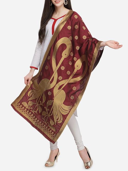 self-design banarasi dupatta - 15954747 - Very Small Image - 1
