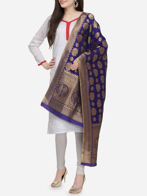 self-design banarasi dupatta - 15954751 - Very Small Image - 1