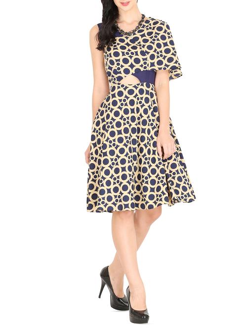 cut out detail flared dress - 15954905 - Very Small Image - 1
