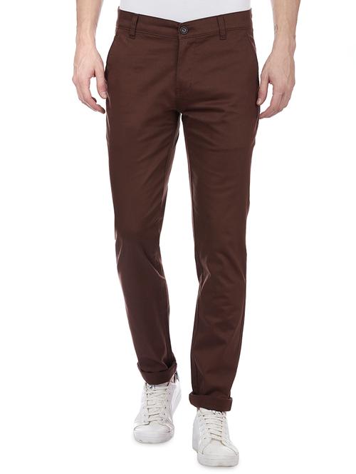 brown cotton blend chinos - 15955332 - Very Small Image - 1