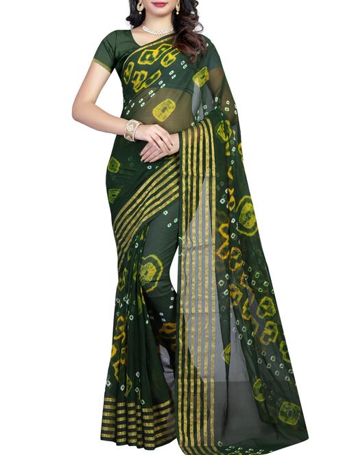 bandhani printed saree with blouse - 15955579 - Very Small Image - 1