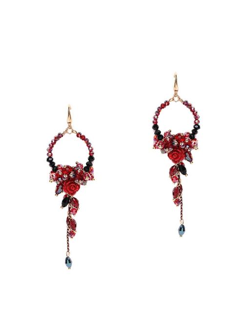 red gold tone drop earring - 15955792 - Very Small Image - 1