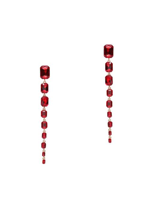 red brass drop earring - 15955801 - Very Small Image - 1