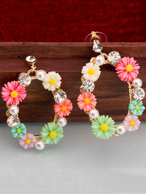 multi colored brass drop earring - 15955848 - Very Small Image - 1
