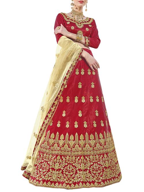 gold embroidered a-line lehenga - 15956721 - Very Small Image - 1
