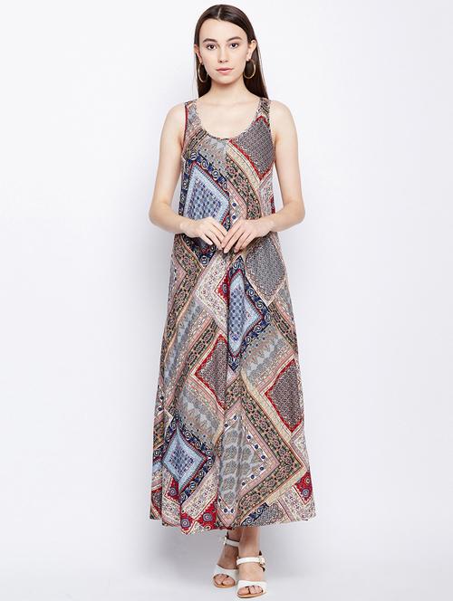 u-neck flared maxi dressa - 15956781 - Very Small Image - 1