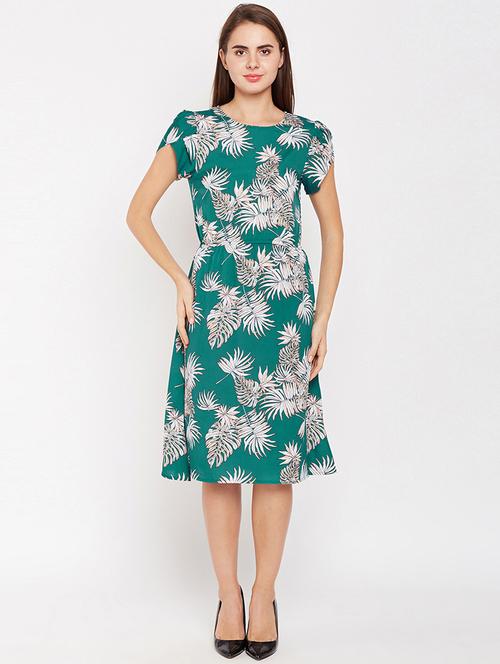 tulip sleeved tropical print dress - 15956810 - Very Small Image - 1