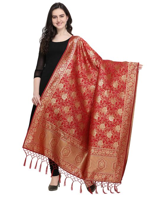 self-design banarasi dupatta - 15956882 - Very Small Image - 1