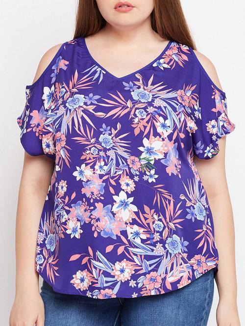cold shoulder tropical plus top - 15956954 - Very Small Image - 1