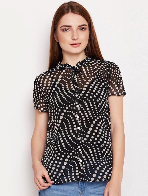 tie knot button up top - 15956962 - Very Small Image - 1