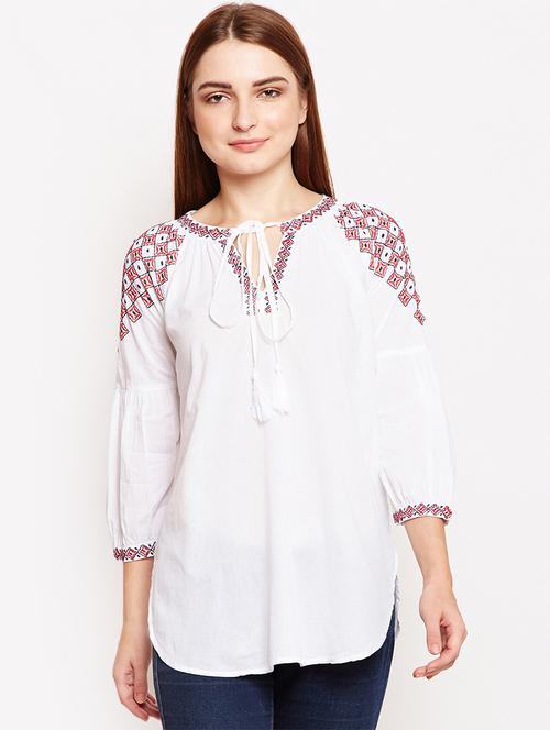 embroidered raglan sleeved tunic - 15957000 - Very Small Image - 1