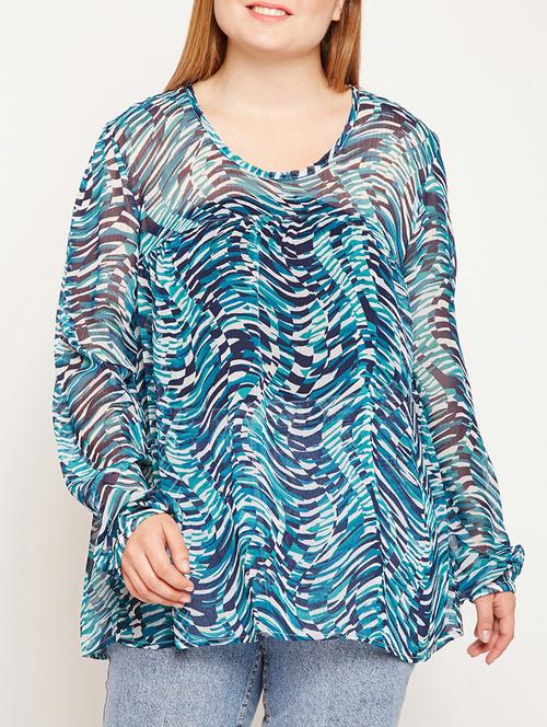 long sleeved sheer plus tunic - 15957005 - Very Small Image - 1