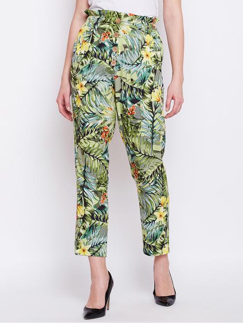 high rise button detail tropical trouser - 15957007 - Very Small Image - 1