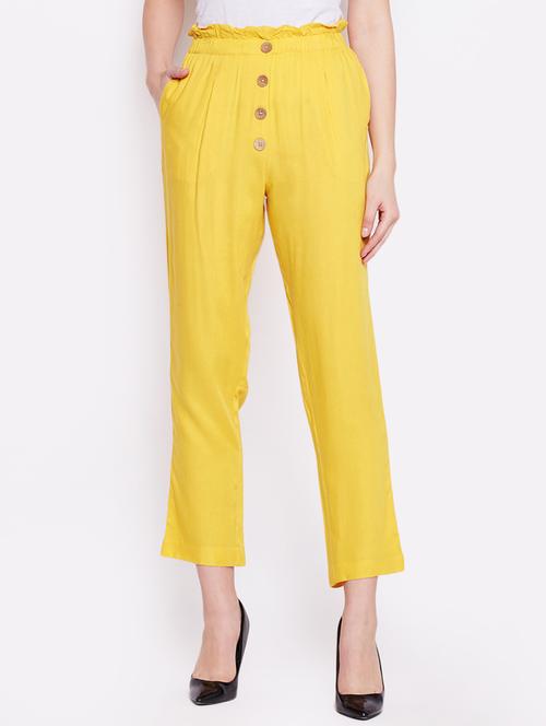 high rise button detail trouser - 15957008 - Very Small Image - 1