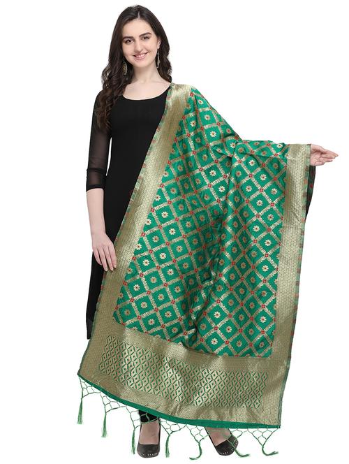 self-design banarasi dupatta - 15957028 - Very Small Image - 1
