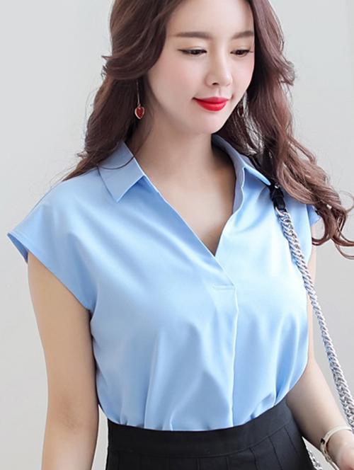 cap sleeved solid top - 15957217 - Very Small Image - 1
