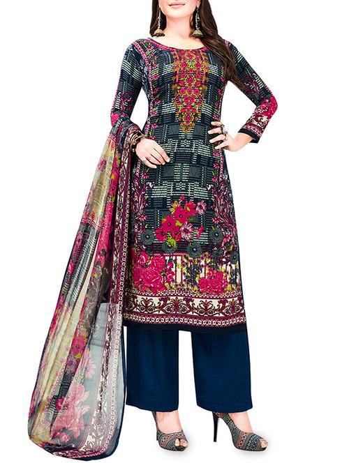 floral printed unstitched suit - 15957378 - Very Small Image - 1