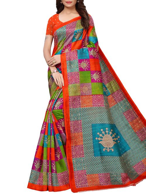 checkered mysore silk saree with blouse - 15957670 - Very Small Image - 1