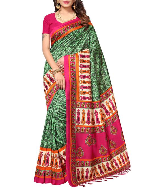 kalamkari mysore silk saree with blouse - 15957787 - Very Small Image - 1