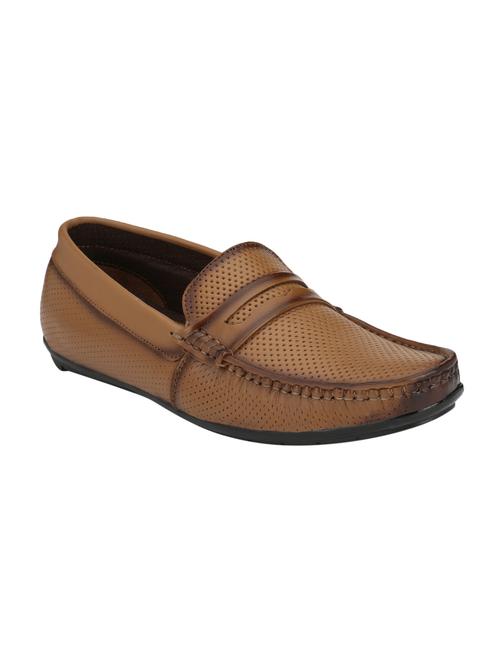 tan leather slip on loafers - 15958213 - Very Small Image - 1