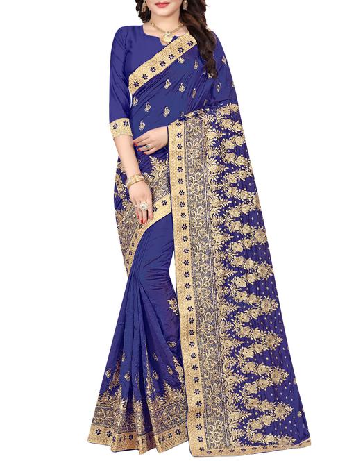 zari floral embroidered saree - 15958286 - Very Small Image - 1