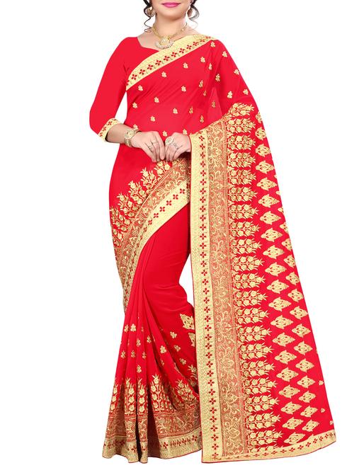 zari floral embroidered saree - 15958287 - Very Small Image - 1