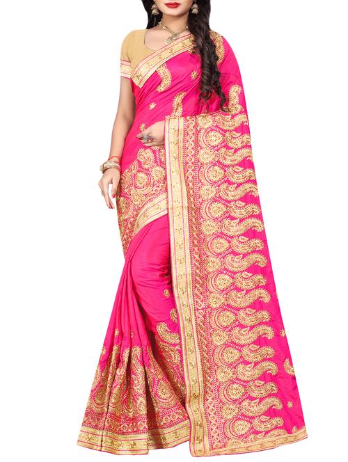 zari floral embroidered saree - 15958288 - Very Small Image - 1