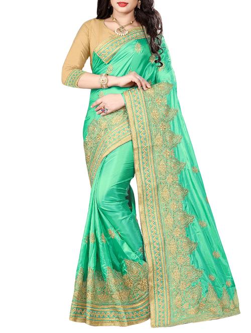 floral zari embroidered saree - 15958291 - Very Small Image - 1