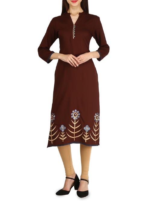 embroidered straight kurta - 15958617 - Very Small Image - 1