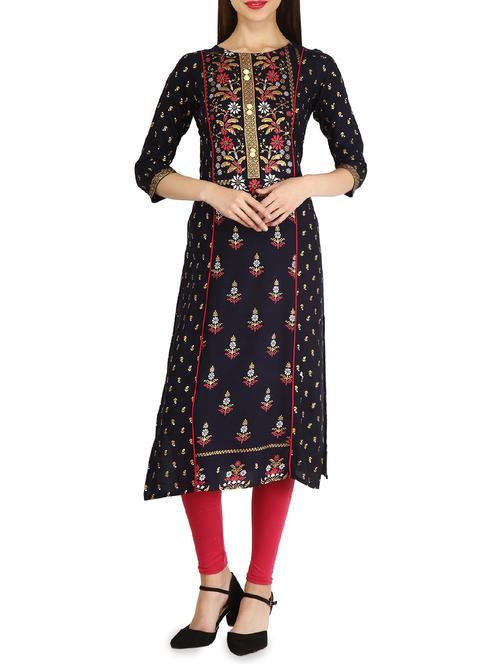 printed straight kurta - 15958628 - Very Small Image - 1