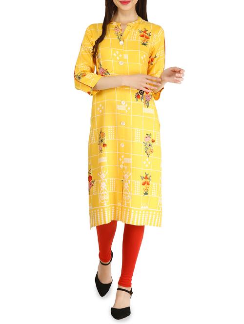 printed straight kurta - 15958631 - Very Small Image - 1
