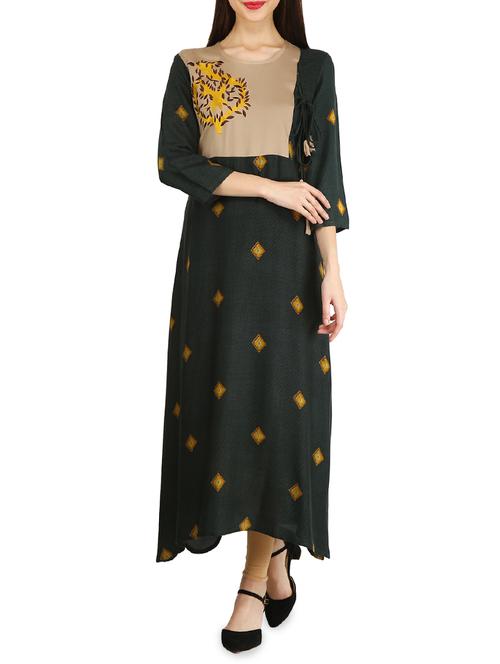 embroidered a-line kurta - 15958667 - Very Small Image - 1