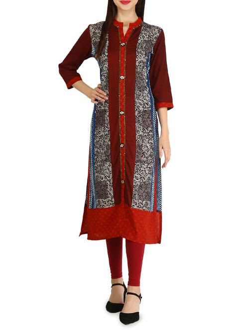 printed straight kurta - 15958668 - Very Small Image - 1