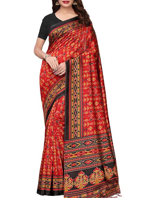 ikat printed saree with blouse - 15958892 - Very Small Image - 1