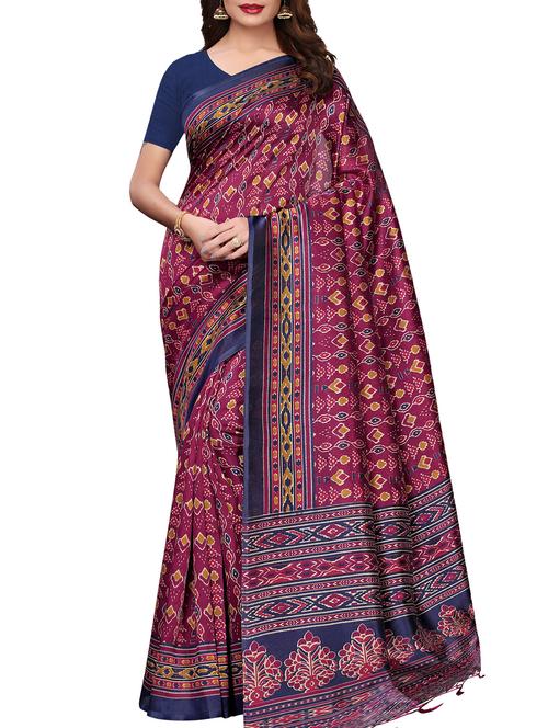 ikat printed saree with blouse - 15958895 - Very Small Image - 1