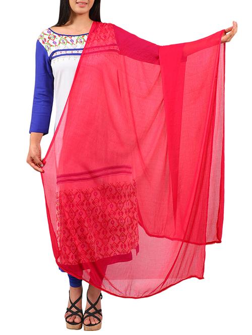 candy red plain dupatta - 15960464 - Very Small Image - 1