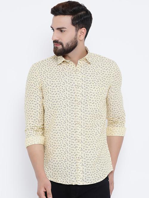 yellow floral printed casual shirt - 15960669 - Very Small Image - 1