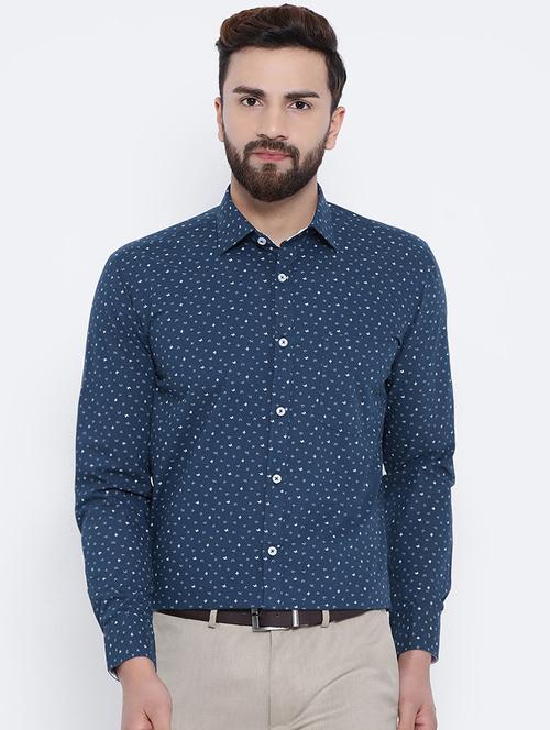 blue cotton formal shirt - 15960681 - Very Small Image - 1