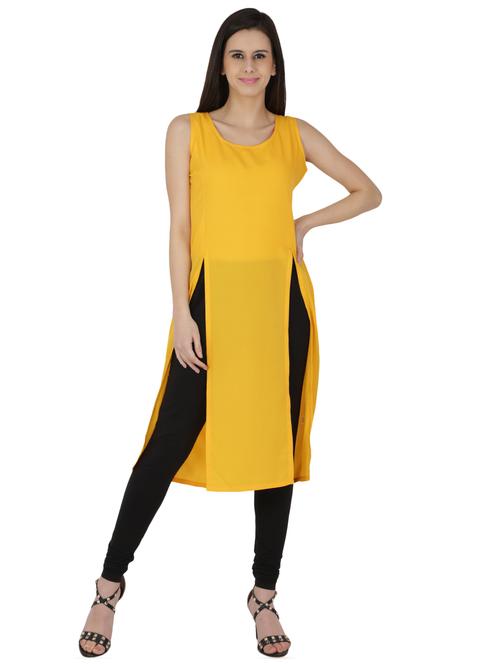 double slit straight kurta - 15961844 - Very Small Image - 1
