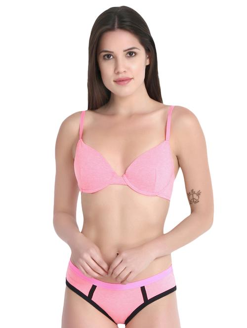 contrast detail bras and panty set - 15963663 - Very Small Image - 1